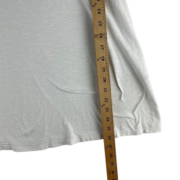 J.Jill Blouse White Modal Blend Blouse Size Large Tall Embroidered Sleeves - Picture 5 of 9